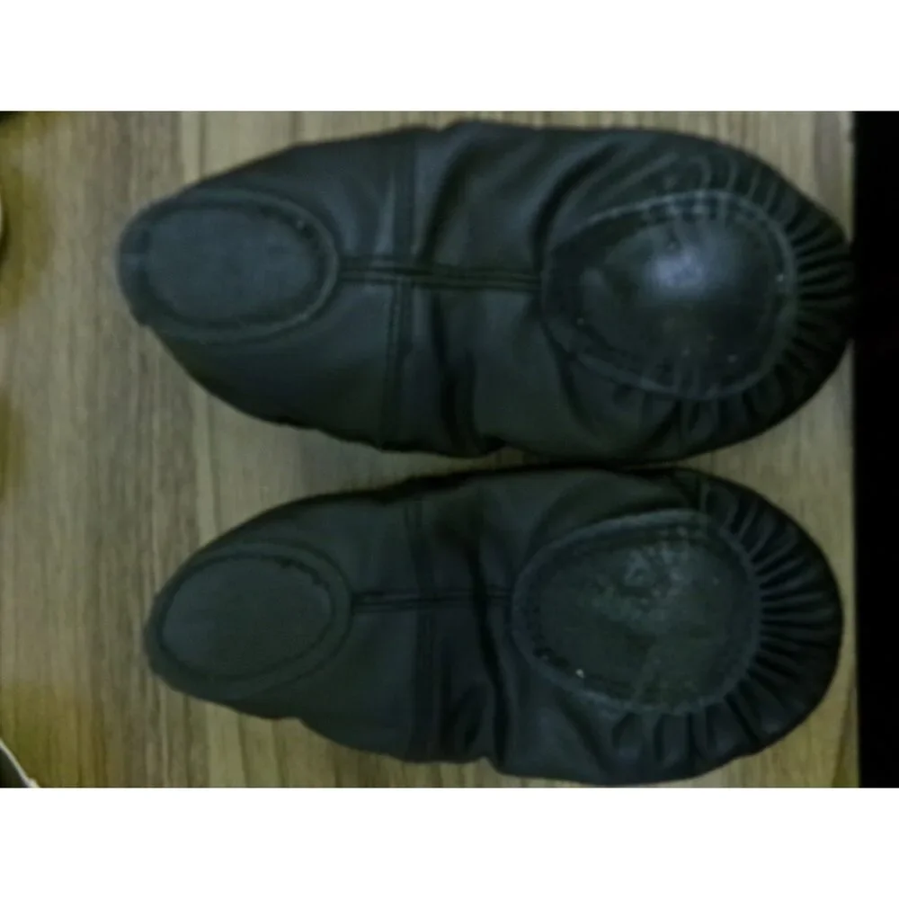 Pre-Owned Dance Ballet Shoes Black Youth 1.5M Kids Split Sole Leather
